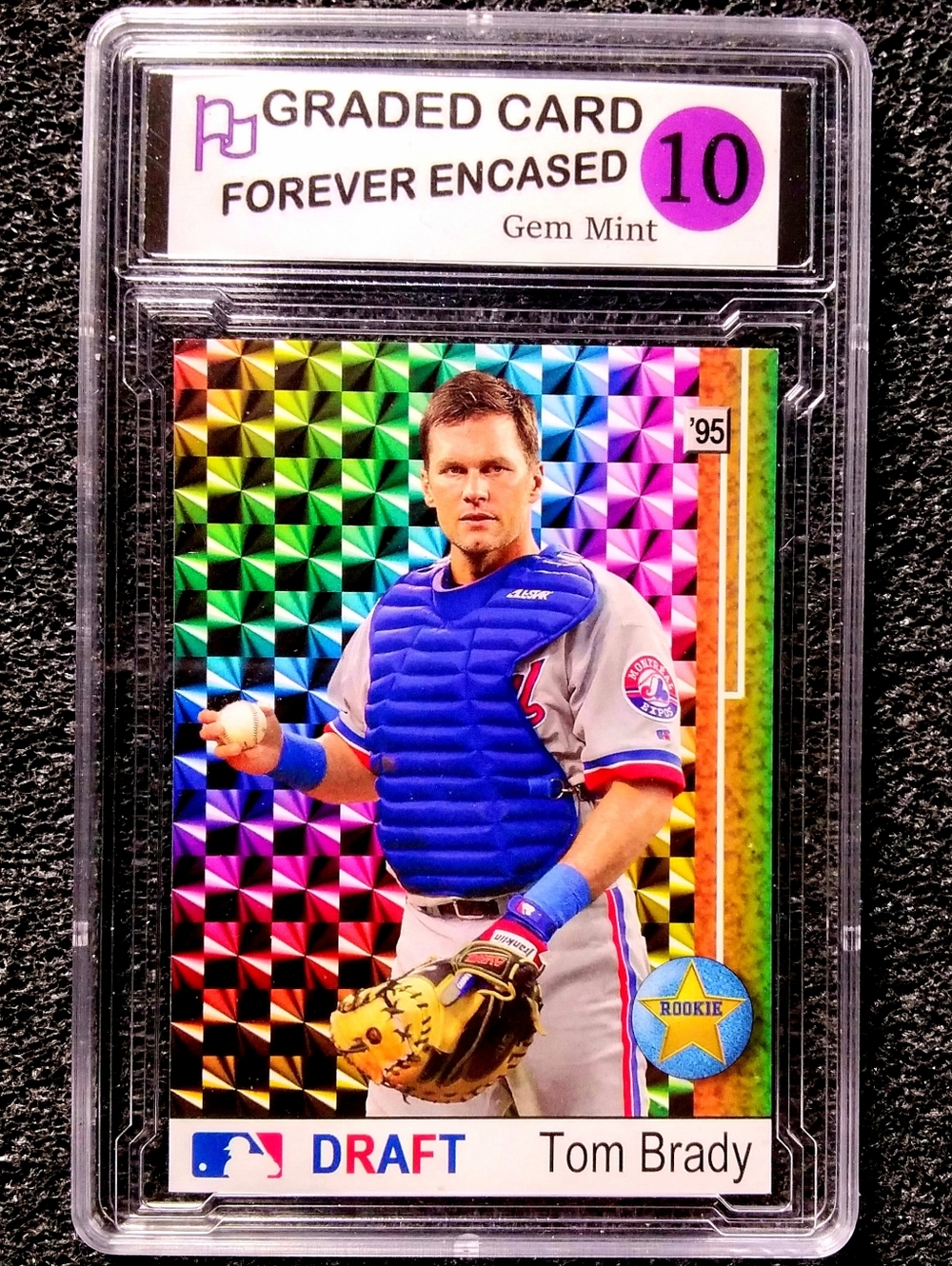Tom Brady Montrel Expos Draft Pick Baseball Rookie Card. Graded 10 Gem Mint